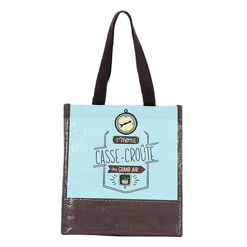 Beg tote sejuk berwarna coklat biru