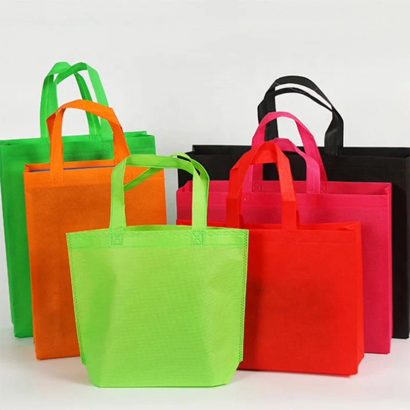 Beg membeli-belah pelbagai warna kain bukan tenunan
