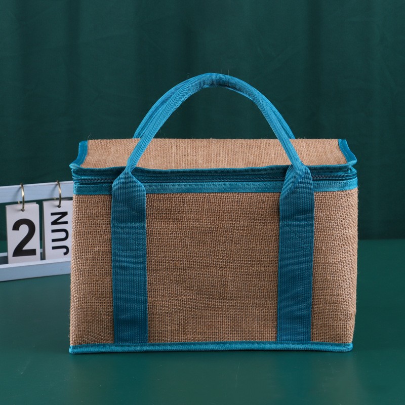 Beg Tote Zip Penyejuk Jute