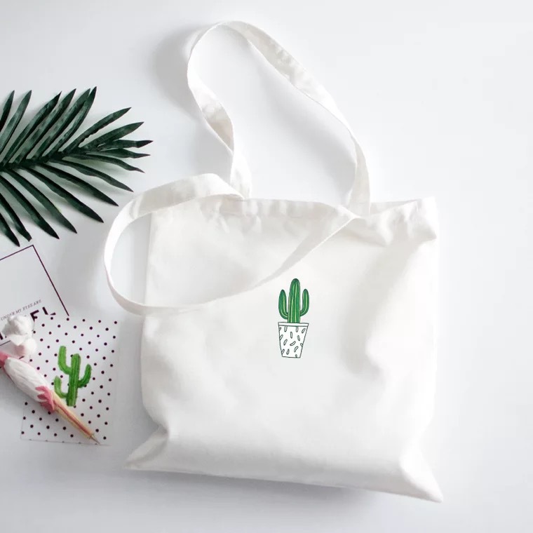Beg Kanvas Tote Grocery Cotton
