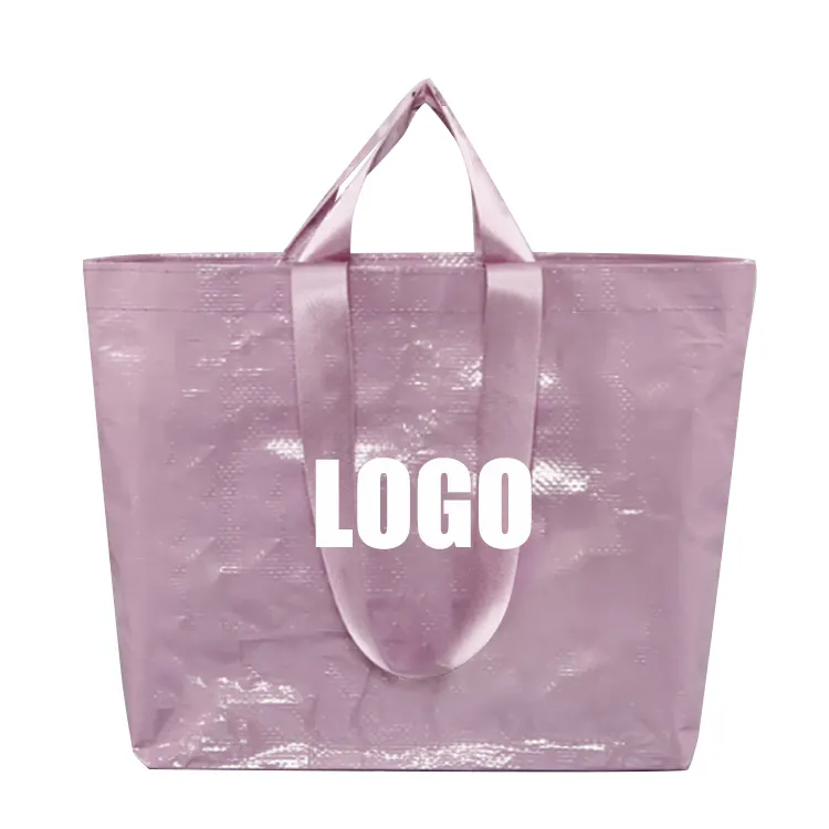 Logo Kitar Semula dan Tahan Lama Laminated Polyethylene Polyetropylene Beg Shopping dan Beg Tangan